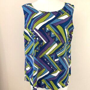 Vintage 70s Bob Mackie? Tank Top Women's 22 Wearable Art Psychedelic Dopamine